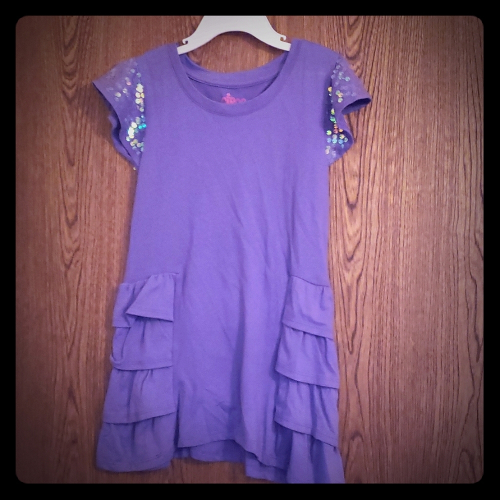 Cute Sequin Grils Purple cotton top